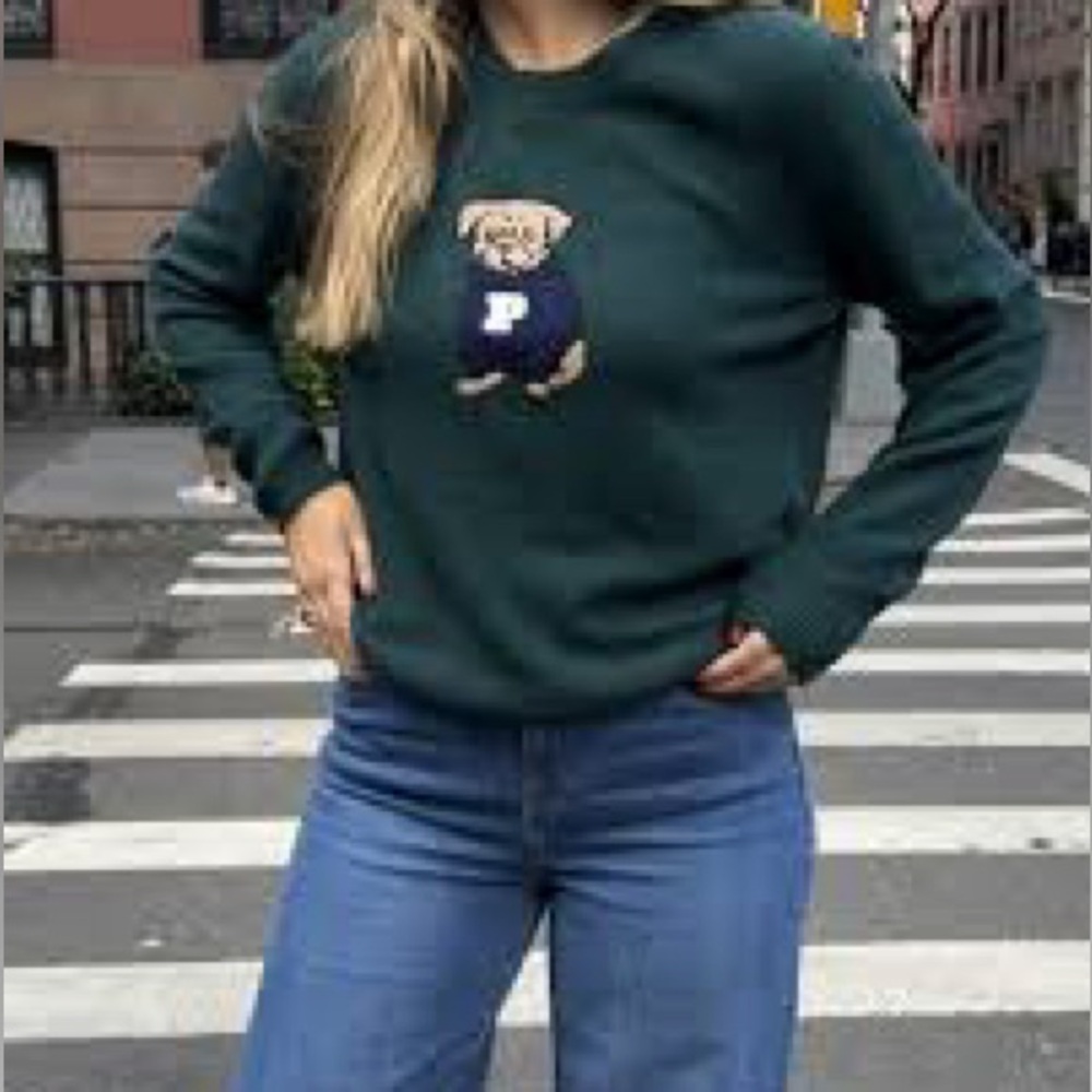 Victoria’s Secret Pink Dark Green Puppy Dog Sweater XS - Picture 2 of 11